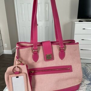 Dooney & Bourke Pink and Cream Tote Bag
